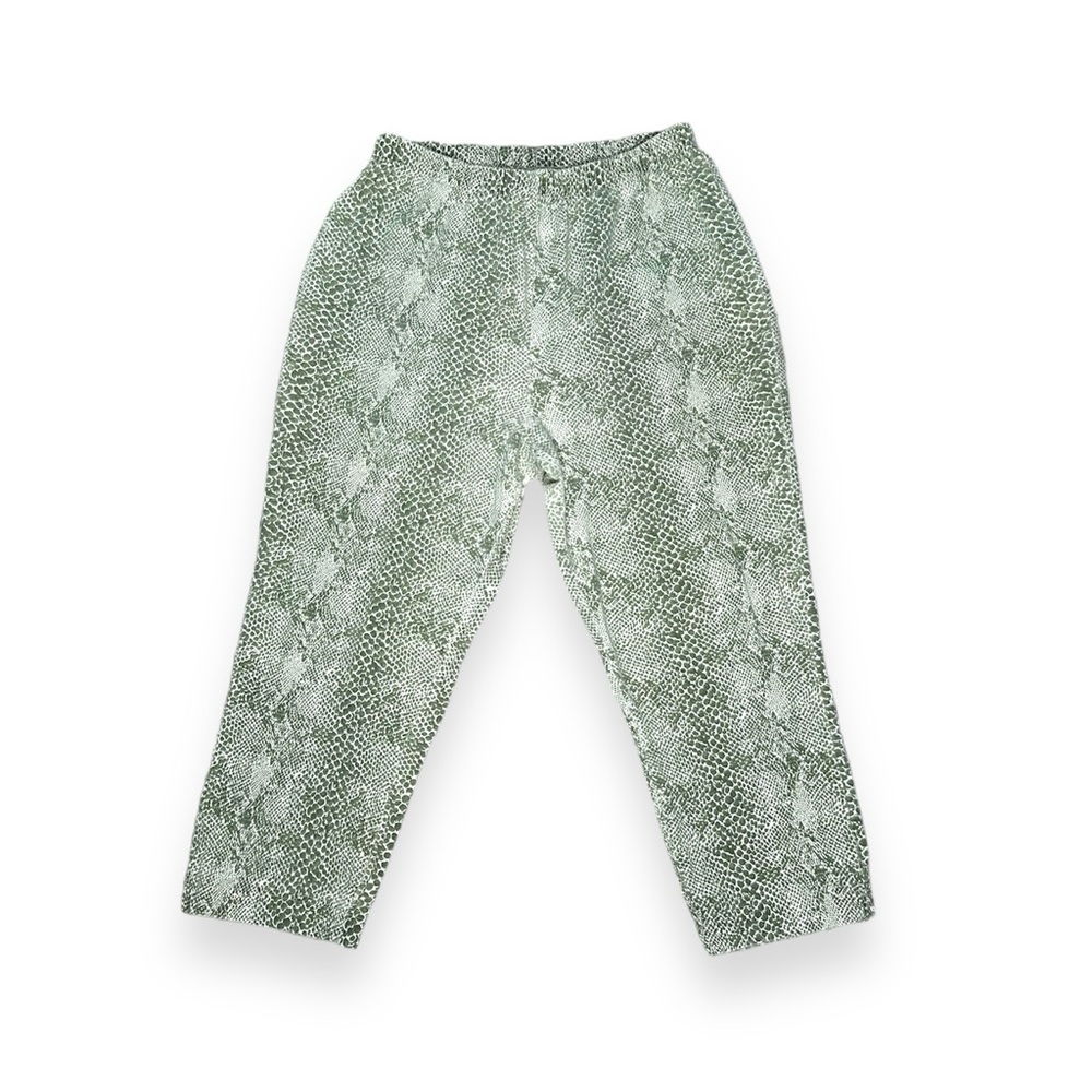 90s Faded Glory Green Snake Print Capris